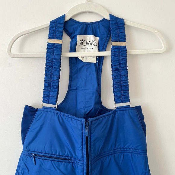Vintage 80s Blue Ski Snow Bib Overalls by Stowe / Women's Small - Picture 2 of 12